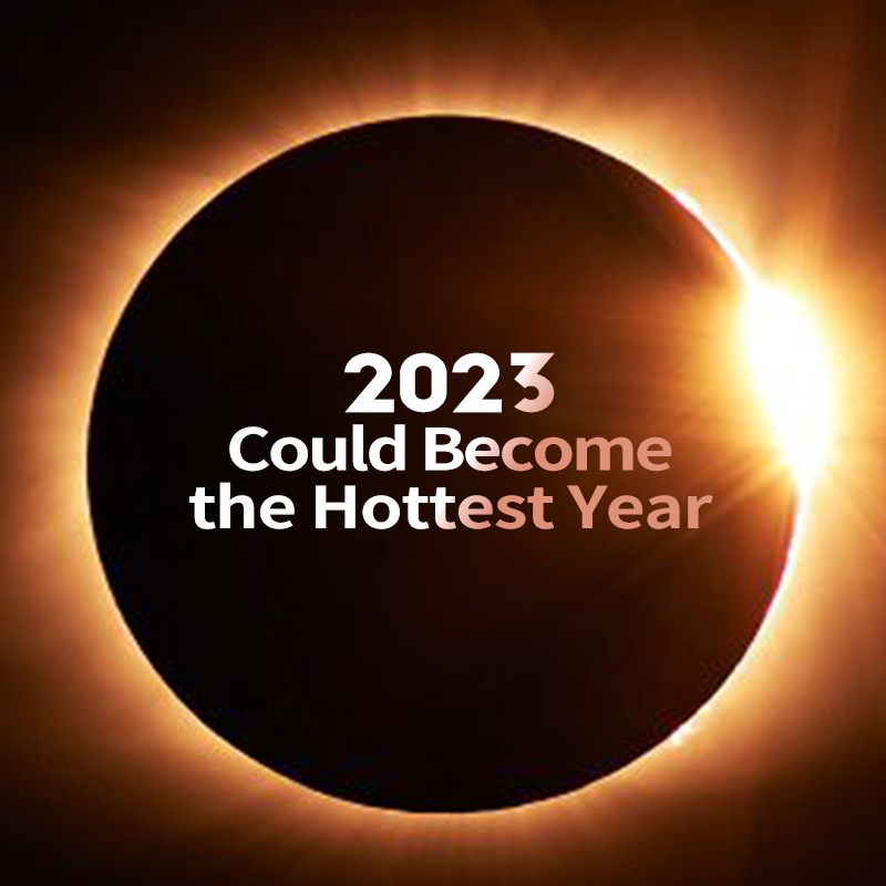 2023 tiasa janten taun pangpanasna sahenteuna sahenteuna 100.000 taun kusabab suhu rata-rata global ngahontal 17,23 ° C dina 6 Juli.